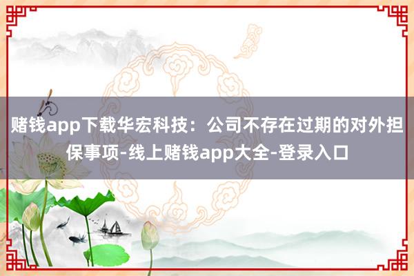 赌钱app下载华宏科技：公司不存在过期的对外担保事项-线上赌钱app大全-登录入口